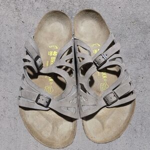 Birkenstock Leather Granada  Beige Suede Sandal Size 9 Worn Once